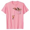T-Shirt - Pocket Series Cute Red Panda  Playing Cotton Tees for Cool T Shirt Unique Funny