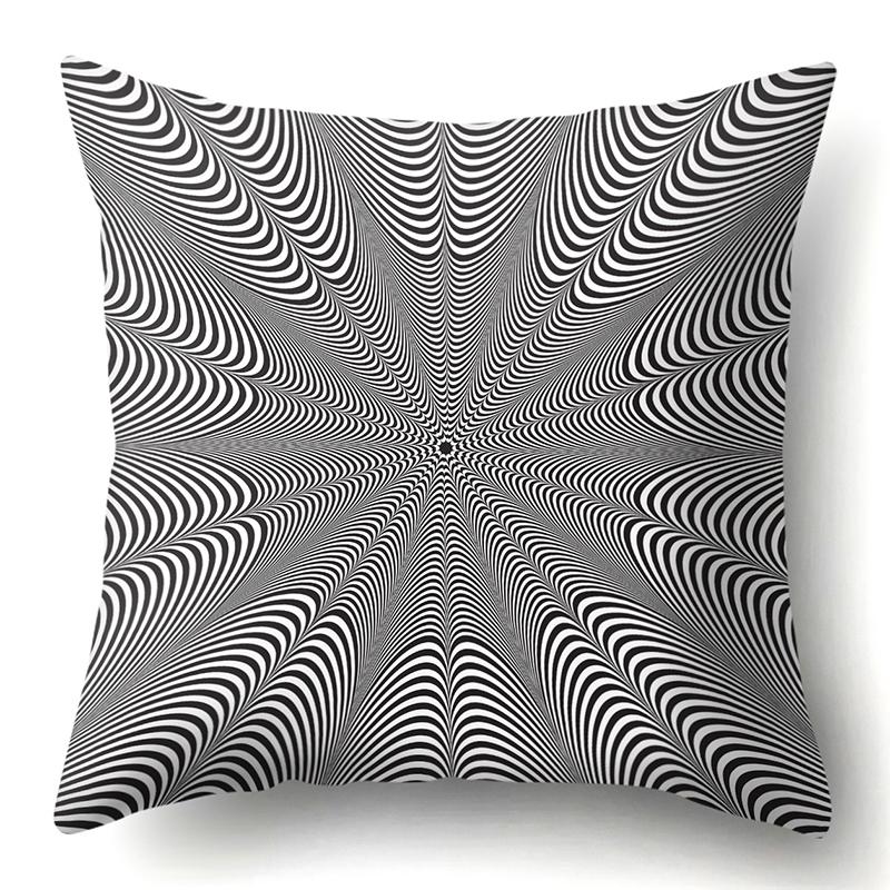 Наволочка с геометрическим узором абстрактные черно-белые полосатые наволочки в пунктирную сетку с геометрическим рисунком чехол L 598₽