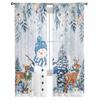 Weihnachten Winter Schneemann Poinsettie Transparente Vorhänge zur Wohnzimmerdekoration Fenstervorhänge Küche Tüll Voile Vorhänge