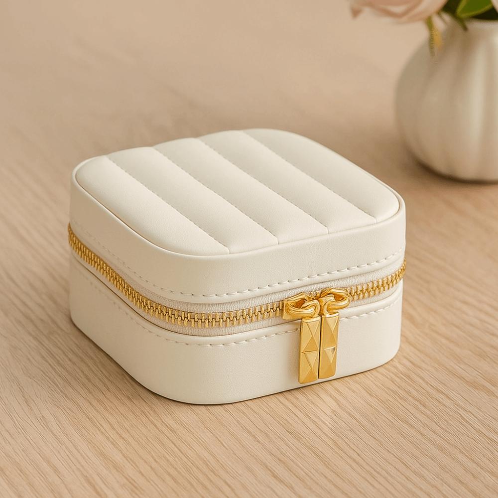 Solid Color Mirror Jewelry Box Detachable Necklace Storage Box Jewelry Storage Case Vacation