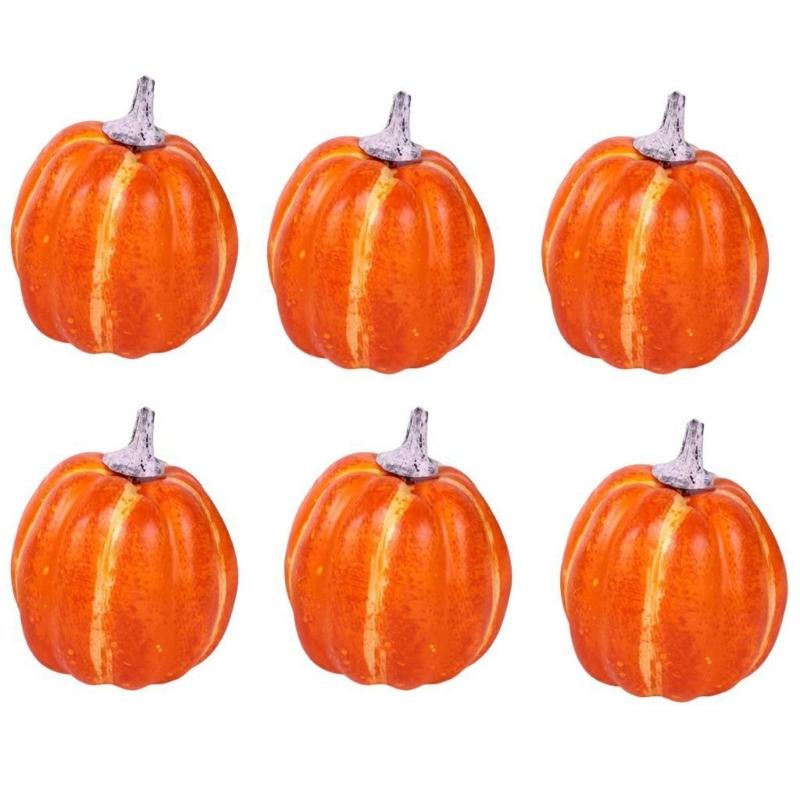 7PCS Countrysides Artificial Pumpkin Decorations Colorful Pumpkin Ornaments for Harvest House Office Desk Decorations