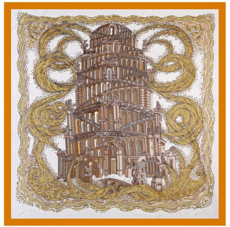 New Luxury Brand Silk Scarf Women Print Square Shawl Hijab Scarfs Female Fashion Shawls Scarves For Ladies 130*130cm