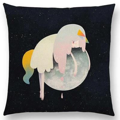 Nuovo Arrivo Sogni Colorati Gatto Nero Ragazze Carine Magico Sole Luna Stella Calda Copricuscino Coprisedili Auto Copridivano