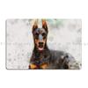 Classy Doberman Pinscher Dog Watercolour Digital Portrait Metal Plaque Garage Character Classic Poster Bar Tin Sign Poster