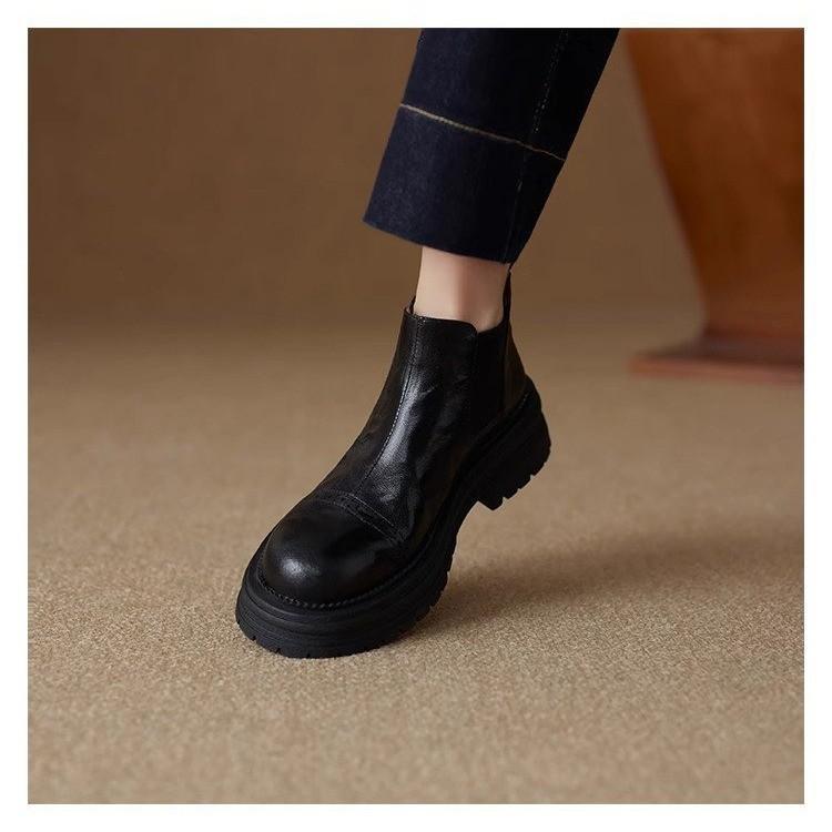 And Ankle Boots Women's 2025 Autumn and Winter New Retro Elastic Mouth One-pedal Versatile Small Short Boots Women's Fashion Chelsea Boots