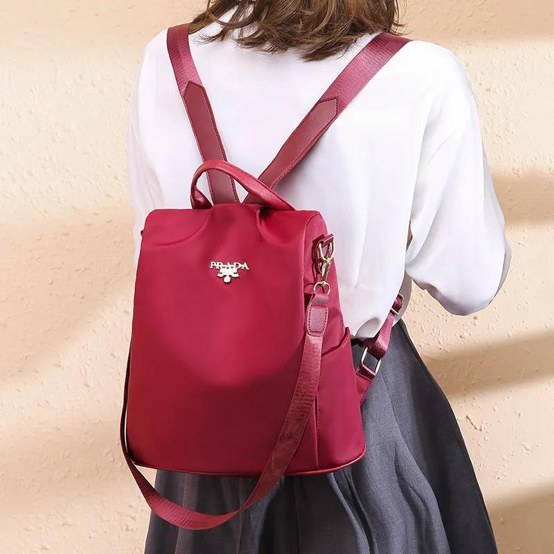 

Многофункциональный противоугонный рюкзак, женский повседневный универсальный школьный рюкзак из ткани Оксфорд, модный дорожный рюкзак красный