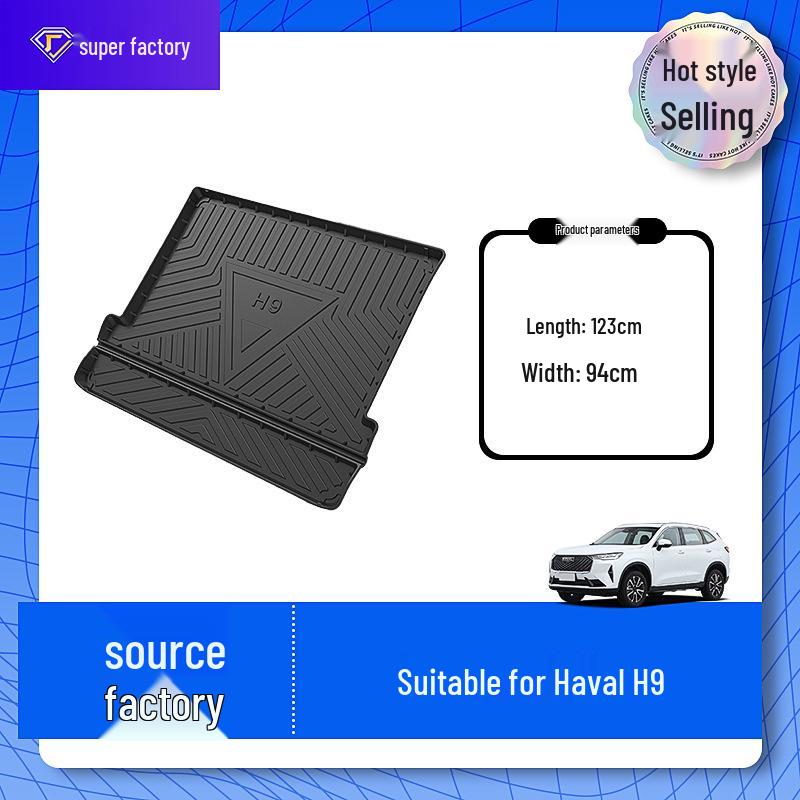 Waterproof, Wear-Resistant TPE Trunk Mat for Haval H9 - Fits Five- or Seven-Seater, Eco-Friendly One-Piece Design.