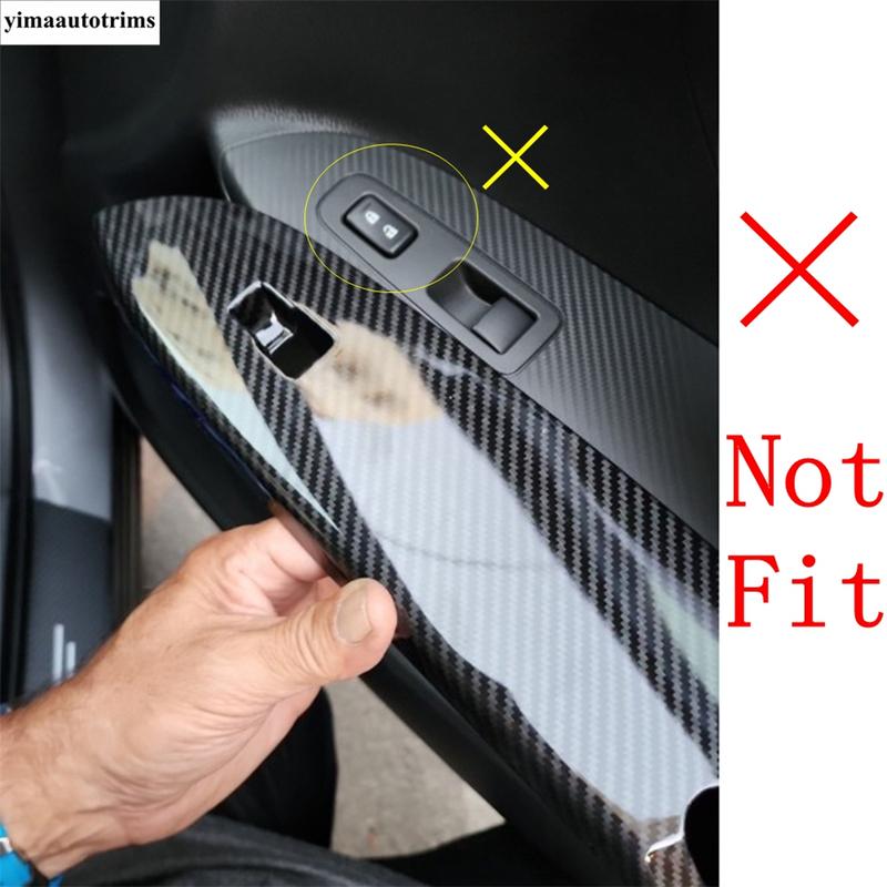 Window Lift Button / Pillar A Fame / Water Cup Panel Cover Trim For Mitsubishi Eclipse Cross 2018 - Carbon Fiber Accessories
