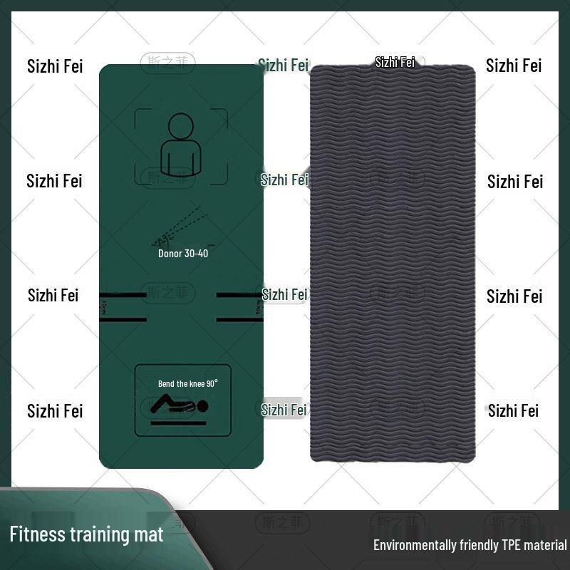 Military Green Thickened TPE Yoga Mat, Foldable and Wide for Sit-up and Fitness Training