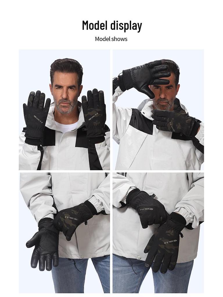 USB Heated Gloves: Winter Warmth with Thick Velvet, Cold-Resistant Motorcycle Riding Power Bank Heating