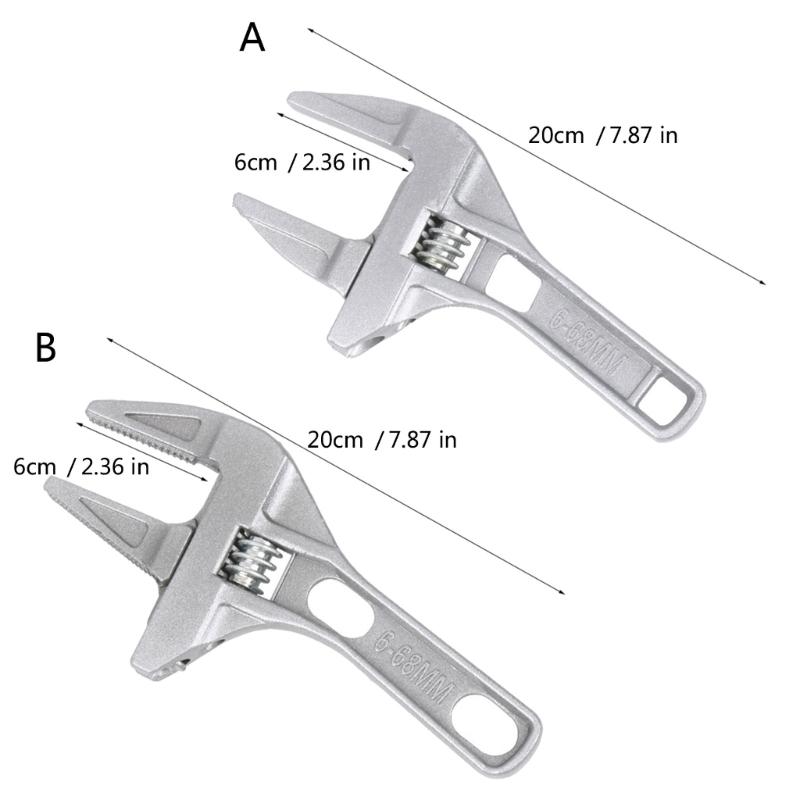 6-68mm Adjustable Wrench Multifunctional Double Use Large Open End Wrench Household Open Bathroom Pipe Adjustable