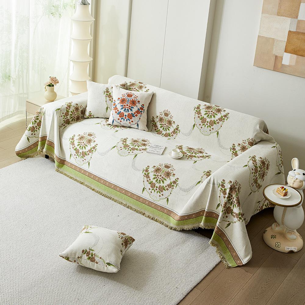 Retro Chenille Jacquard Anti-Scratch Sofa Cover - All-Season, Full Coverage, Cat-Resistant, Versatile Sofa Protector.