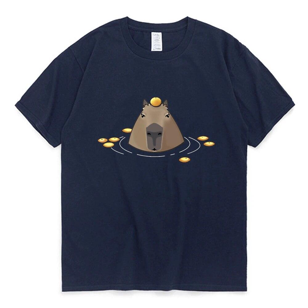 Vtipné Roztomilé tričko Capybara Japonská Anime Grafická Trička Unisex a ženy Bavlna Neformální Tričko Velké velikosti Streetwear Páry Topy