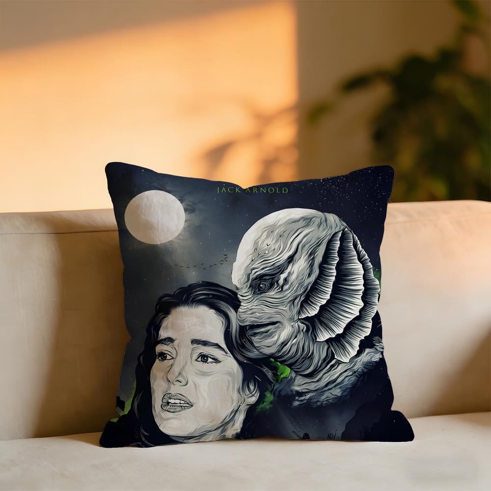 The Creature From The Black Lagoon Cushion Cover Cozy Velvet Throw PillowSoft Warm Cushion For Sofa Bed