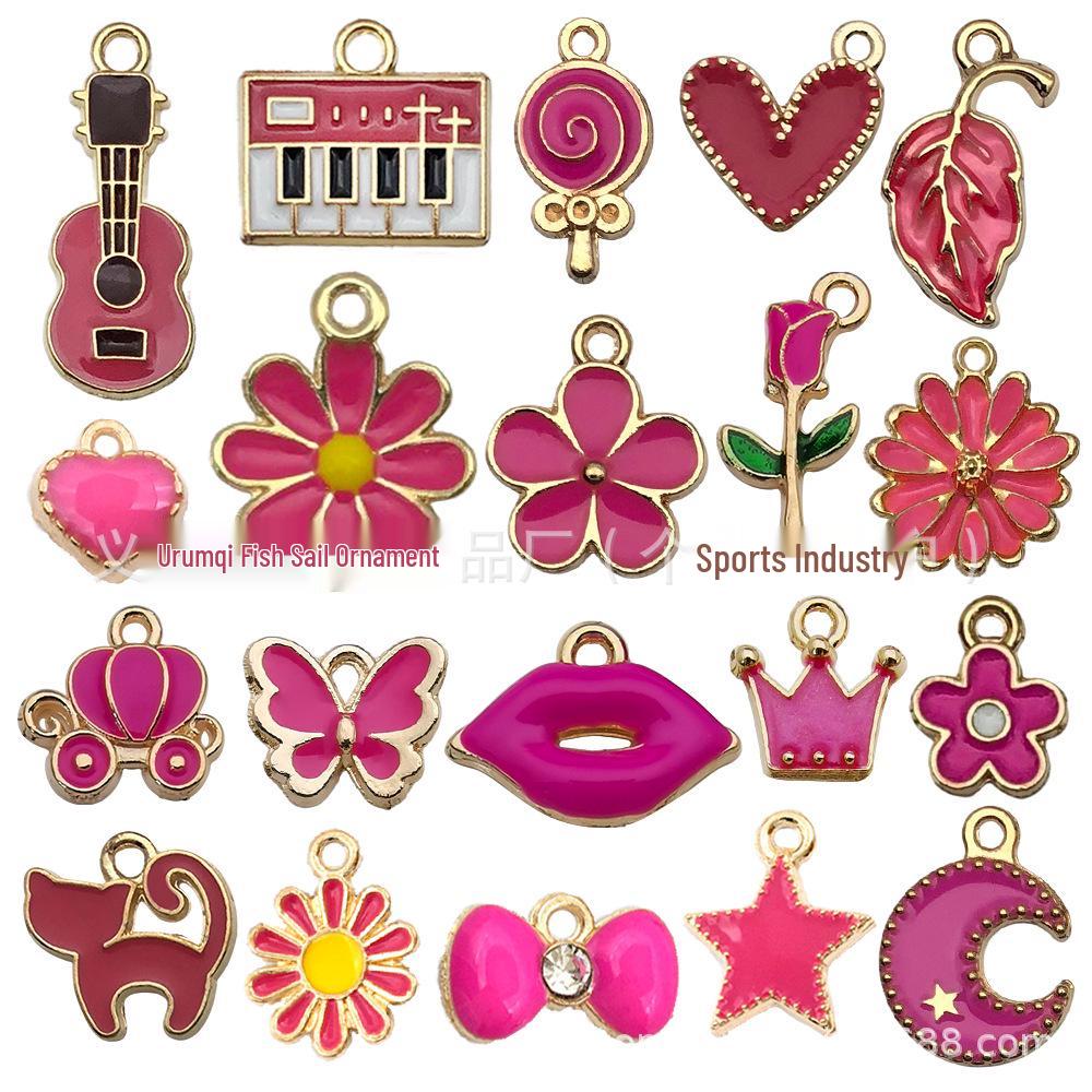 200-Piece Alloy Jewelry Set: 10-Color Drip Oil Charms for DIY Bracelets, Earrings, Keychains & Pendants