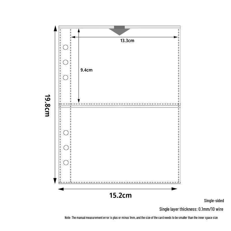 Transparent Card Album Inner Pages for A4/A5/A6/A7 Binders - Nine & Four Pocket Star Fandom Card Storage Refills