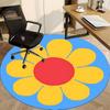 1pc Flower Bloom Office Round Area Rug,  Mat Suitable For Office, Under Office Chairs Bedroom Living Room Home Decor, Room Deco