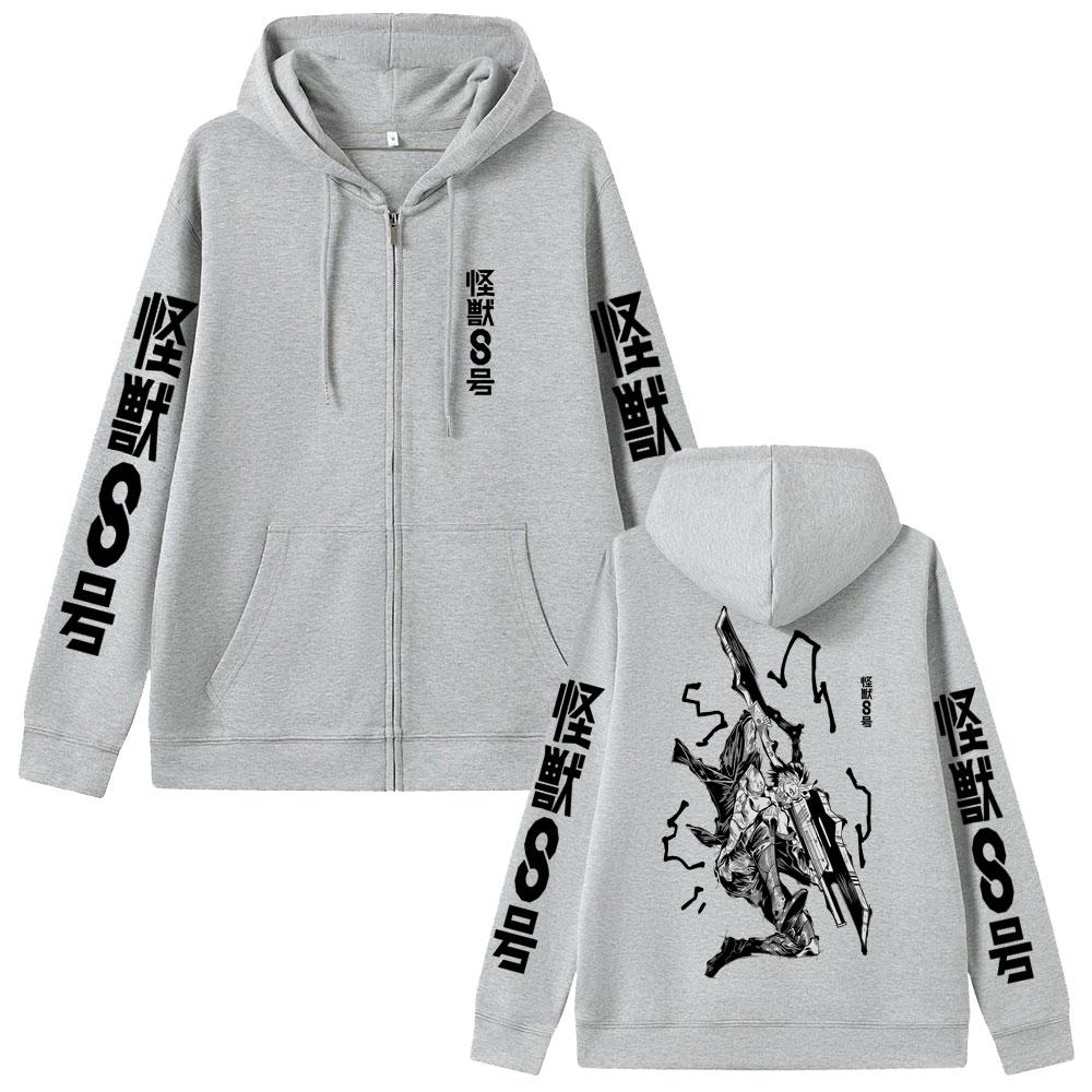 Anime Kaiju No 8 Gen Narumi Zipper Graphic Hoodies Oversized Zip Up Jacket Coat Vintage Long Sleeves Cotton Men Women Clothing