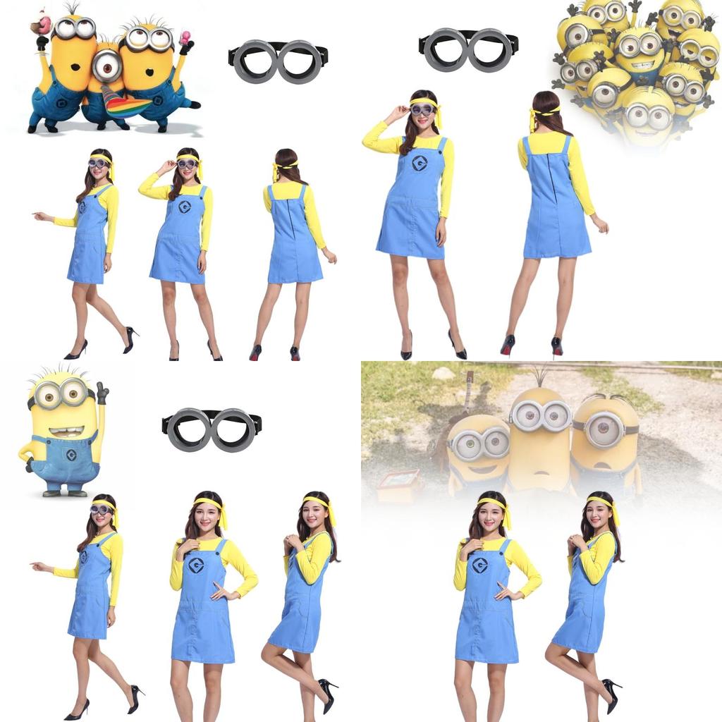 Entzückendes gelbes Minion Cosplay Kostüm für Frauen Perfekt für Halloween-Partys und Events