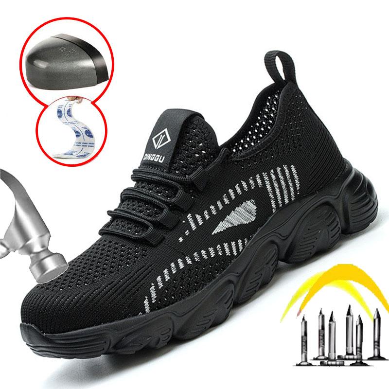 Oulylan Wear Resistant Men Work Boots Protection Shoes With Anti Smashing And Anti Piercing Steel Toe Caps Safety Shoes