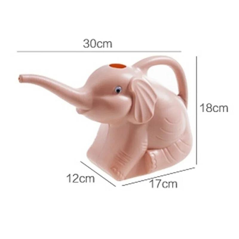 Cute Plastic Elephant Shape Watering Can Pot Home Patio Lawn Gardening Tool Watering Pot for Outdoor Irrigation Water Spray