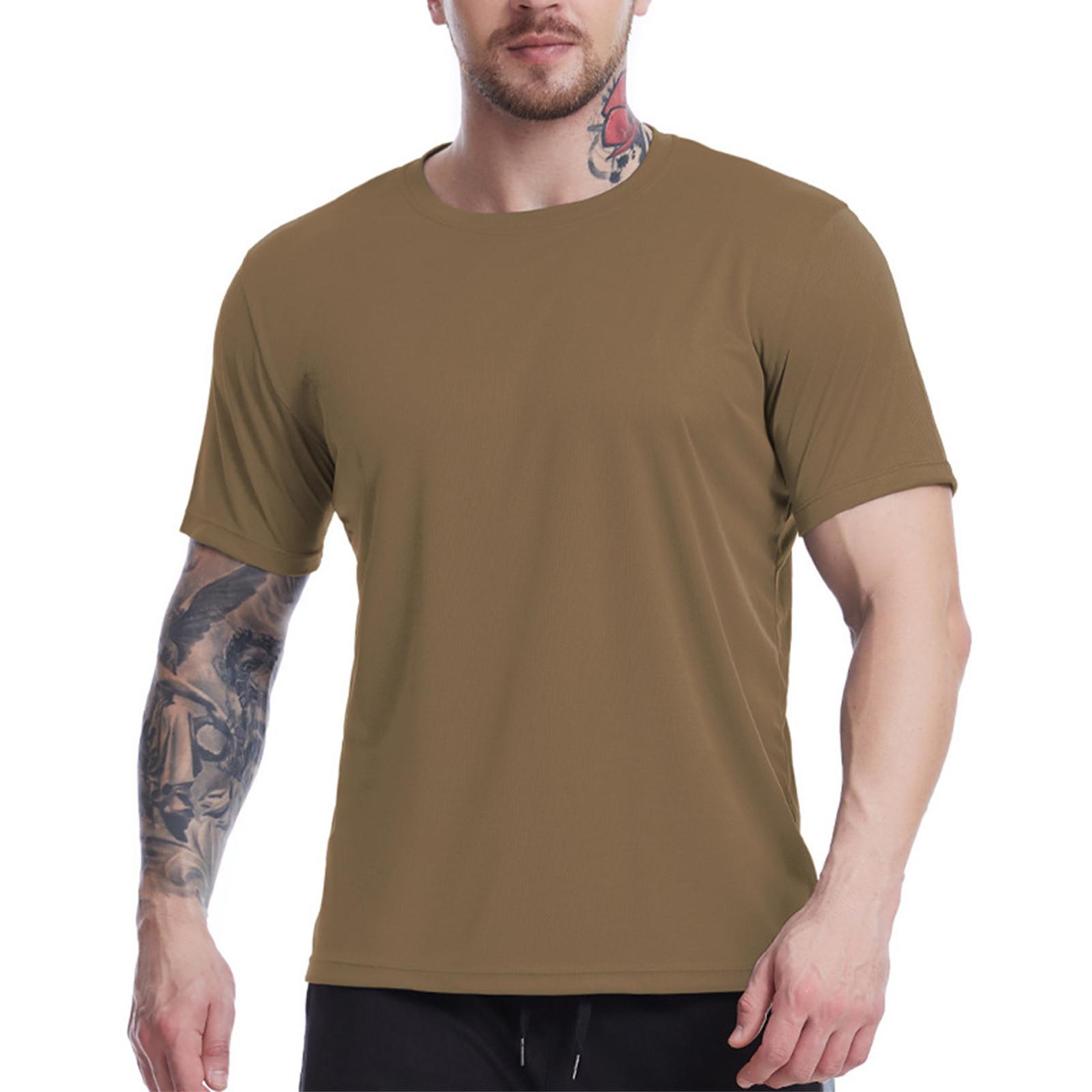 

Мужская модная футболка, уличная повседневная одежда с коротким рукавом XL кофейный