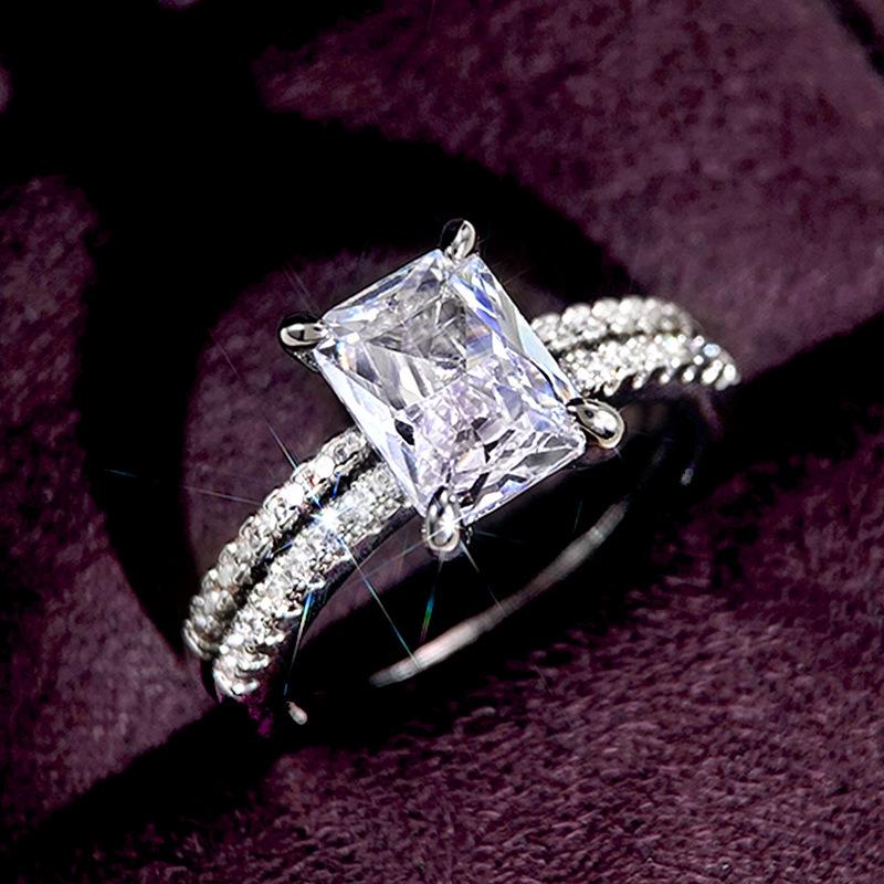 

Имитация Муассанита Восемь Сердец и Восемь Стрел Кольцо-симуляция Женское, Простое Обручальное Кольцо Парное Кольцо С Товарами 10