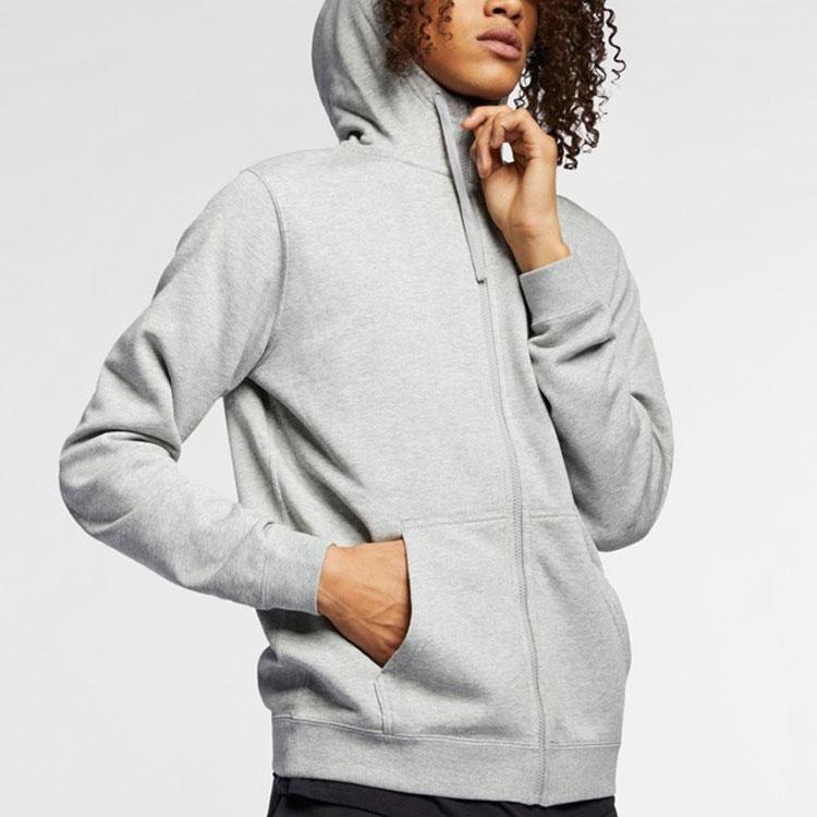 Nike Sportswear Logo Hooded Sweatshirt Jacket Men Outerwear Gray 804392-063