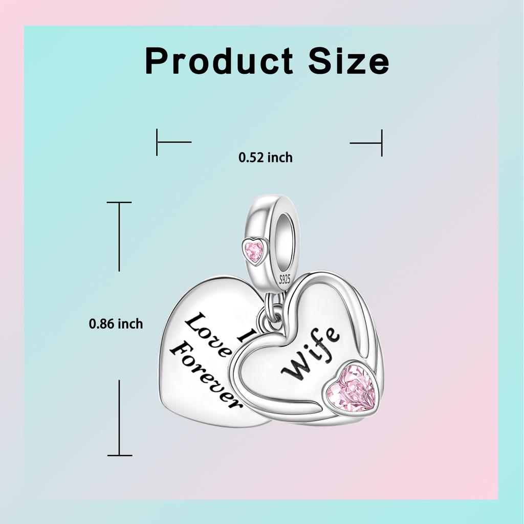 Copper Pink Zircon Mom Wife Tulip Bow Beads Pendants Charms Fit Original Bracelets Diy Birthday Jewelry Gift