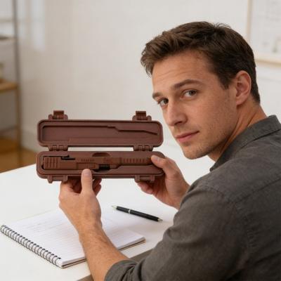Tactical Slide Action Ballpoint Pen with Storage Box Display Stand Refillable 3D Printed Ink Pen