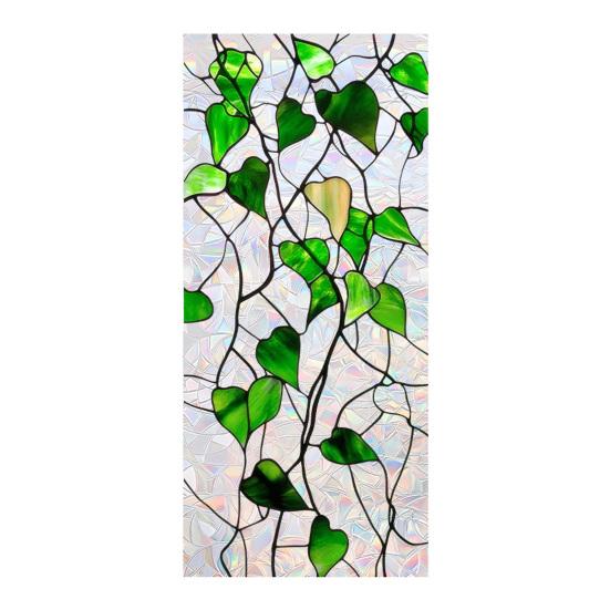 Window Privacy Film Decorative Window Static Cling Stained Glass Pattern Sticker Rainbow Sun J