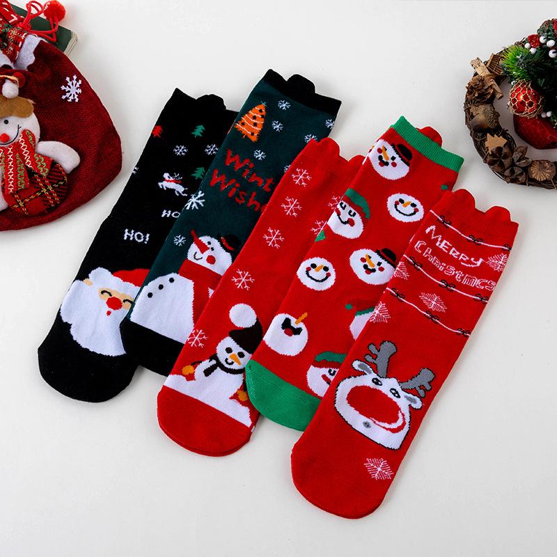 Women's Christmas Stockings, Mid-calf Stockings, Santa Claus, Snowman, Elk, Big Red Stockings