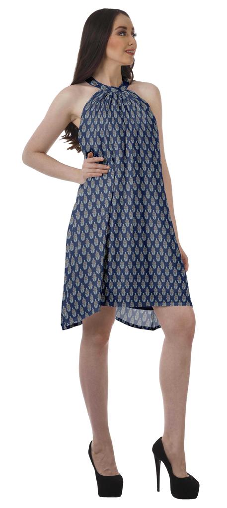 Moomaya Sukienki halter z nadrukiem Kobiety Wysoki dekolt Bez rękawów Tunika Kobiety