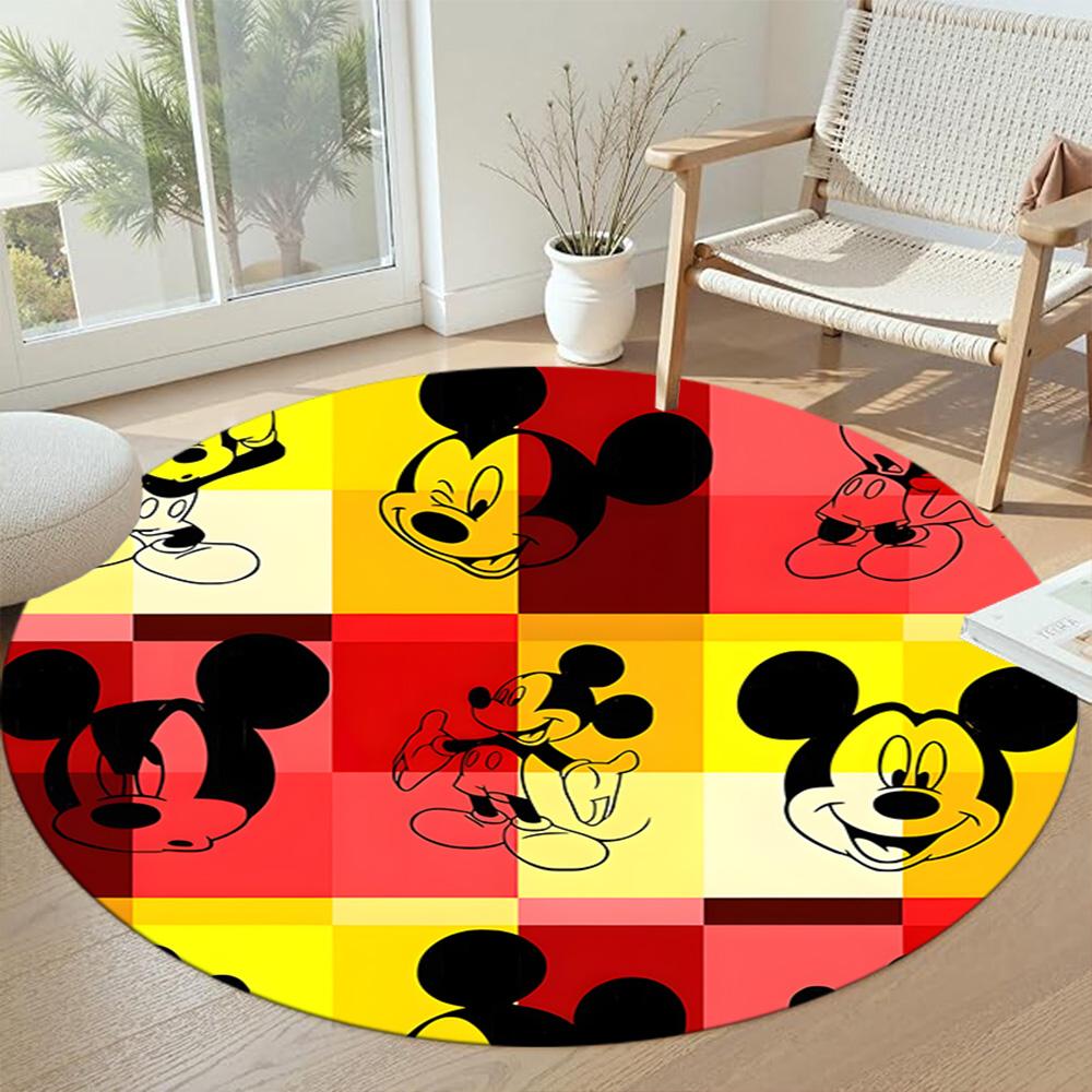 Minnie Mouse Round Floor Rug Design for Dormitory Living Rooms Foyer Balcony Anti-slip Round Rug Office home decor Perfect Gift for Friends Family