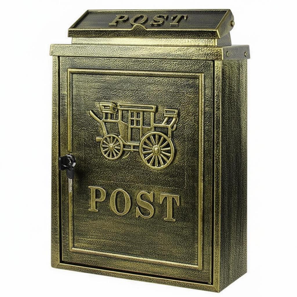 Large Weatherproof Outdoor Letterbox Aluminum Metal Post Box Decorative Mail