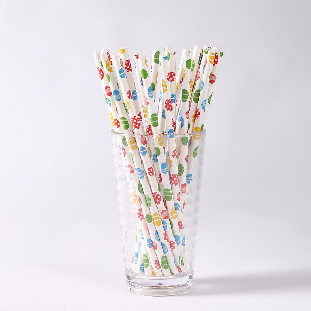 Biodegradable Flamingo Print Disposable Paper Straws - Individually Packaged for Milk Tea