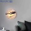 Round Luxury Clock function Natural Stone Alabaster Wall Lamp Living Room Marble Sconce Decor Atmosphere LED High-end LED Light