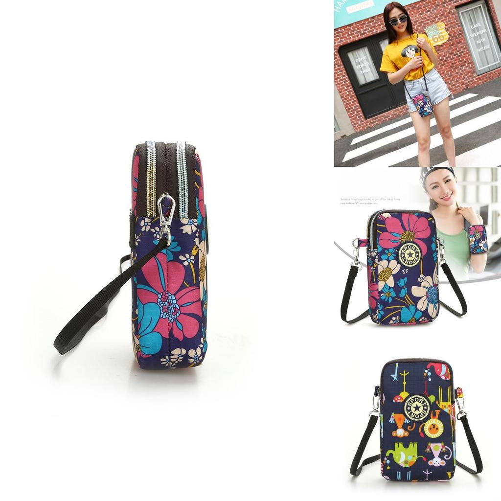 Nylon Women Sport Arm Pouch Bag Phone Messenger Nylon Wallet Purse Bags Shoulder