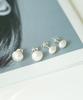 Alleun Swarovski Pearl Convex Earrings Silver 925 8Mm 10Mm