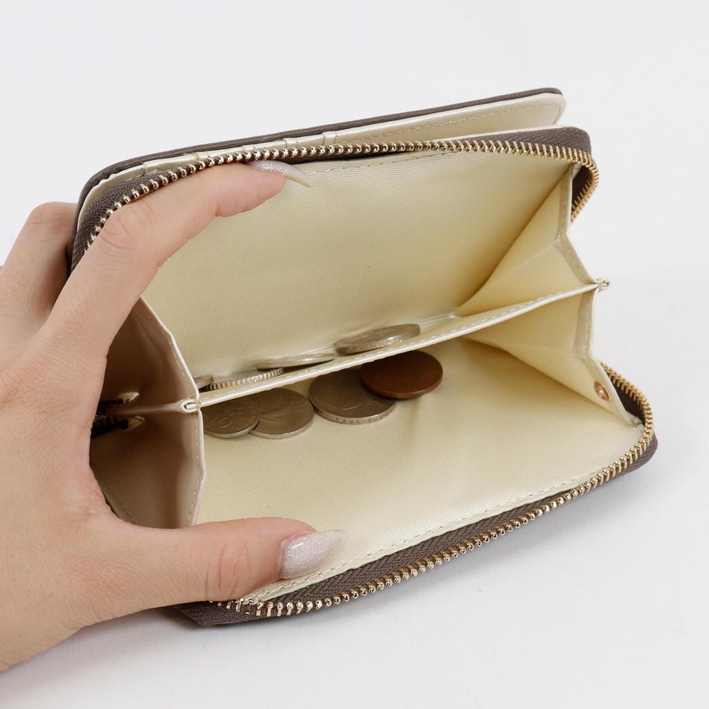 Parsons Club Women's Bifold Wallet, Large Capacity, Round Zipper, with Card Case, Lucky, Financial Luck, Octagonal Brooch, Feng Shui, Lucky Wallet,