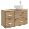 Bathroom Furniture Set 2 Pcs Artisan Oak Wood Based Material
