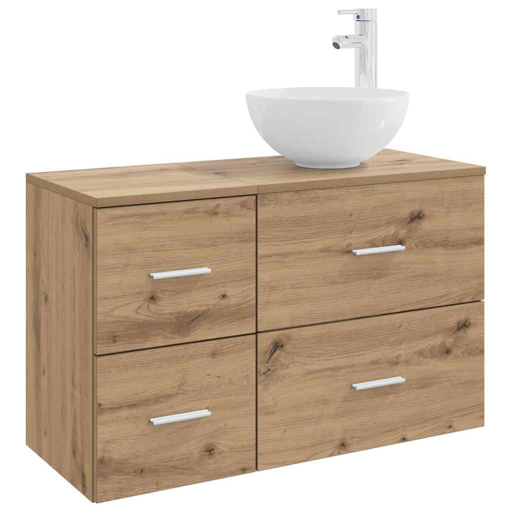 Bathroom Furniture Set 2 Pcs Artisan Oak Wood Based Material