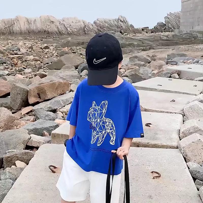 Kinder Freizeit Kurzarm T-Shirt: Sommer-Top für Jungen im koreanischen Stil mit Rundhalsausschnitt