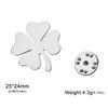 Lucky Four Leaf Clover Brooch for Women Stainless Steel Gold Suit Badge Pin Accessories Birthday Gift