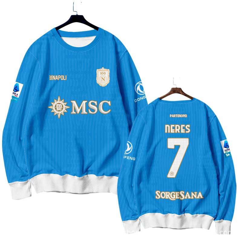 Napoli 26-27 Season Football Sweatshirt Crew Neck Long Sleeve Men Women Fans