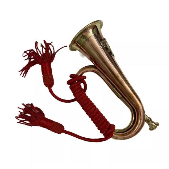 12-Zoll-Signalhorn aus Kupfer und Messing mit Seidenseilquaste, Batch der australischen Streitkräfte