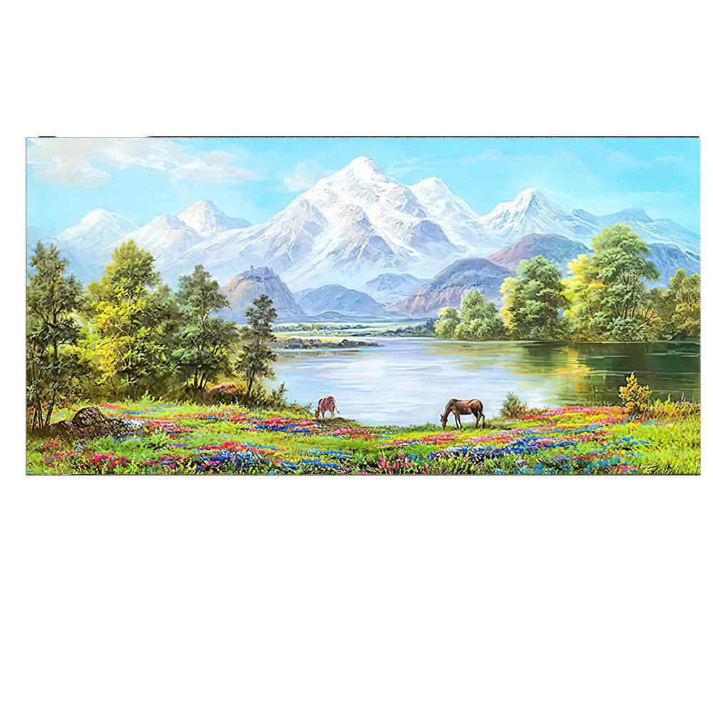 Framed Abstract Landscape Oil Painting for Living Room & Bedroom Decor