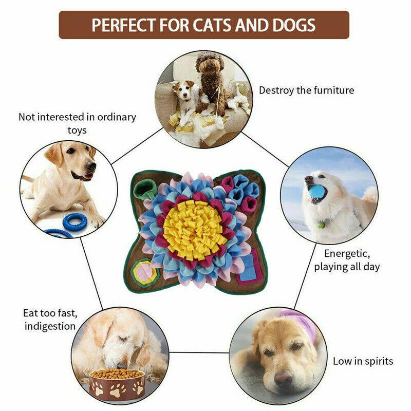 Pet Dog Snuffle Mat Foraging Puzzle Feeder Toy Interactive Nose Training Pad