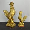 Golden Wealth Rooster Figurine - Decorative Iron Ingot for Home or Foyer