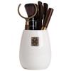 White Porcelain Kung Fu Tea Ceremony Set: 6-Piece Accessory Kit with Tea Clip, Needle, Teapot Brush for Home Use